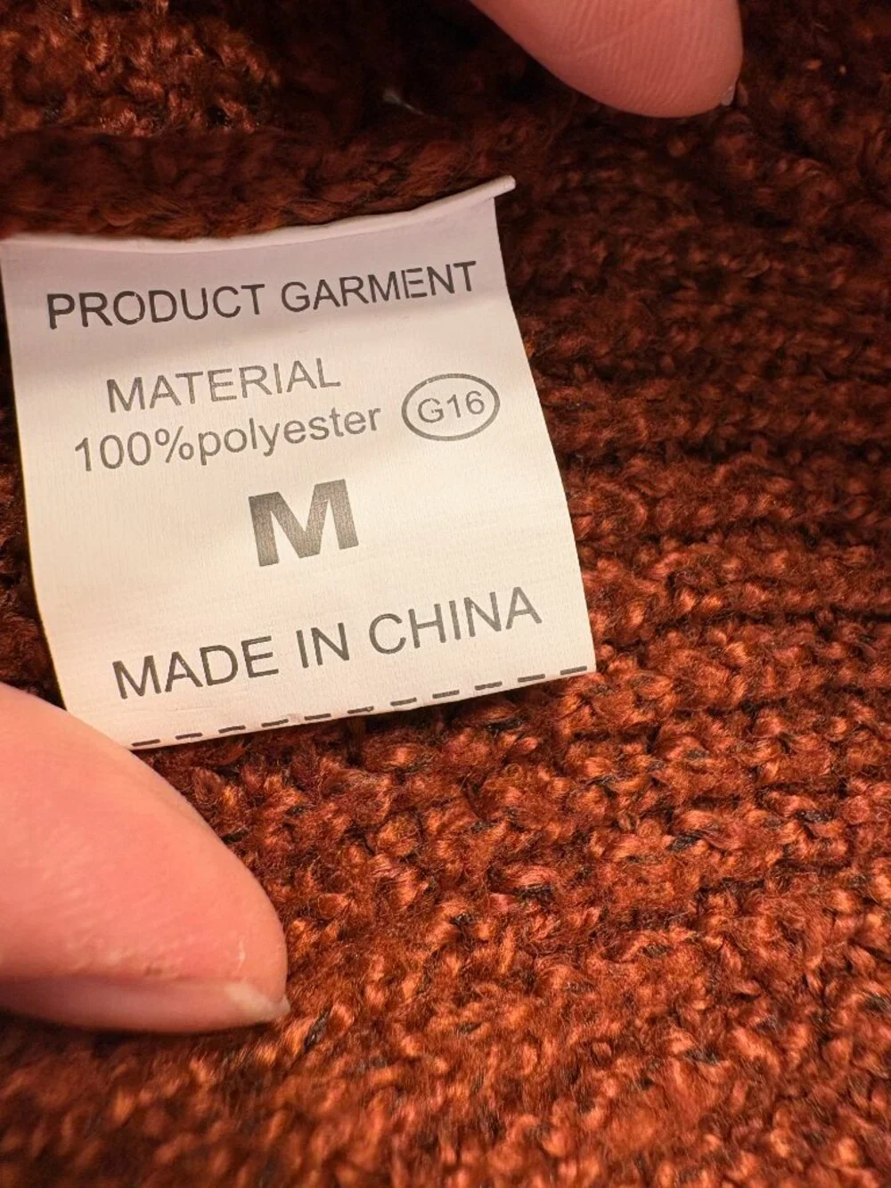 Rust Brown Twist Front Cropped Dolman Sleeve Knit Sweater Medium